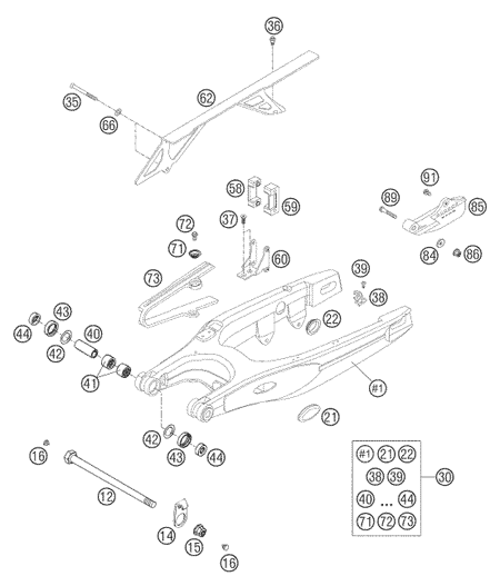 Výkres: 0490 KYVNÁ VIDLICE (SWINGARM)