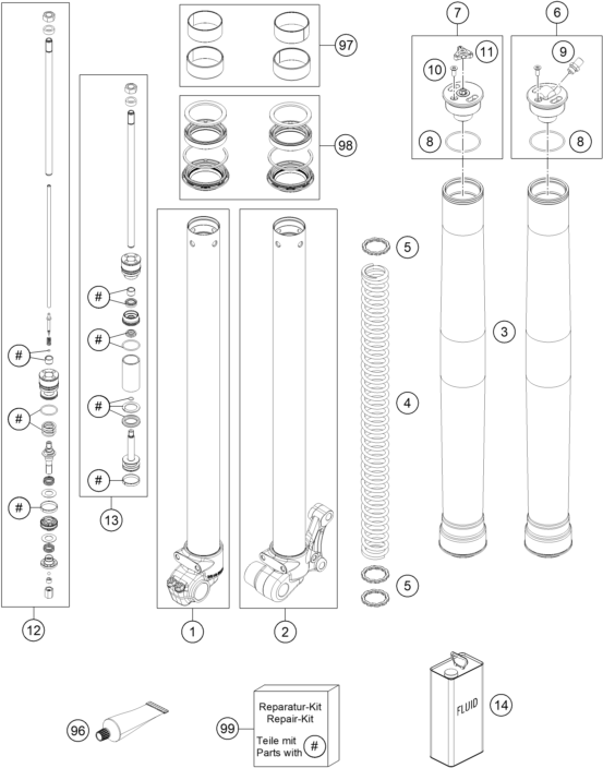 Výkres: 0130 PŘEDNÍ VIDLICE ROZLOŽENÁ