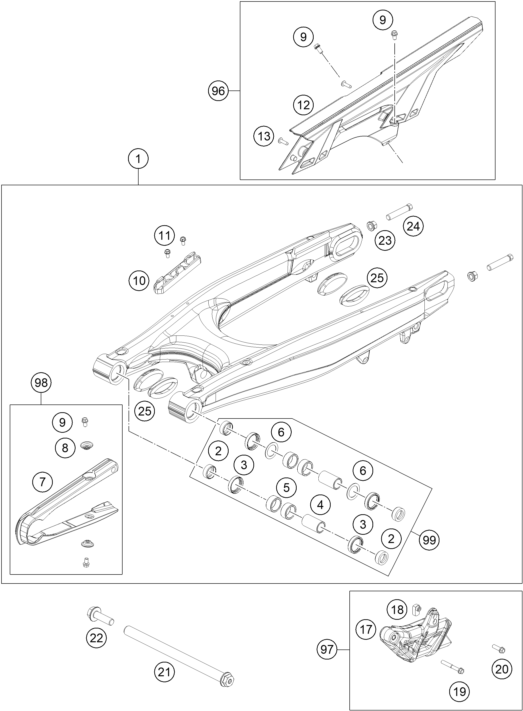 Výkres: 0490 KYVNÁ VIDLICE (SWINGARM)