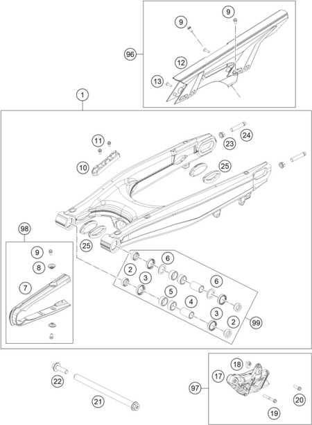 Výkres: 0490 KYVNÁ VIDLICE (SWINGARM)