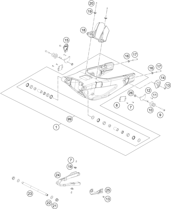 Výkres: 0490 KYVNÁ VIDLICE (SWINGARM)