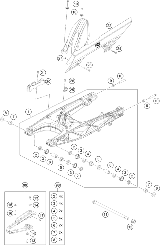 Výkres: 0490 KYVNÁ VIDLICE (SWINGARM)