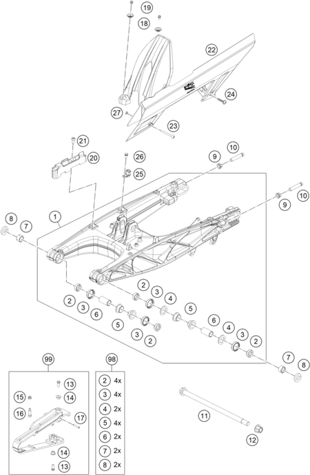 Výkres: 0490 KYVNÁ VIDLICE (SWINGARM)