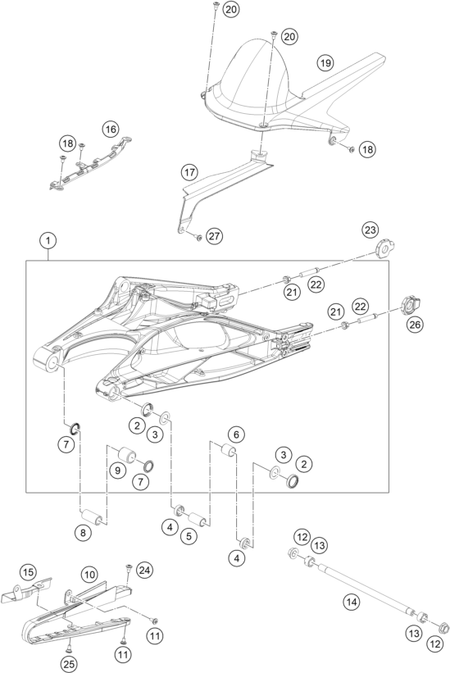 Výkres: 0490 KYVNÁ VIDLICE (SWINGARM)
