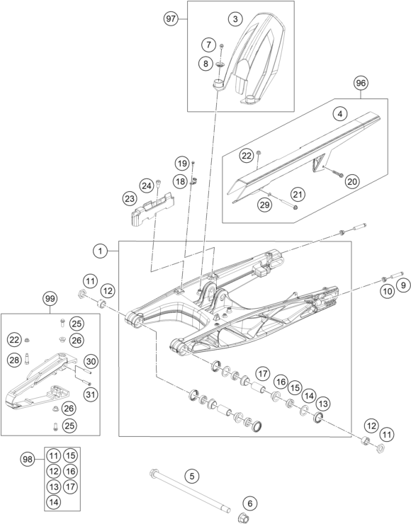 Výkres: 0490 KYVNÁ VIDLICE (SWINGARM)