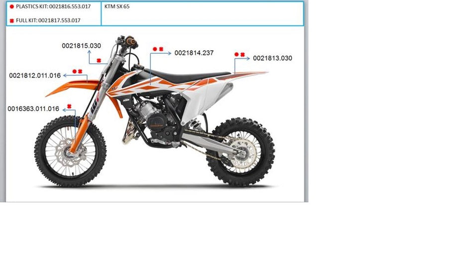 Plastový kit Acerbis pro KTM SX 65 16/23 replica 18