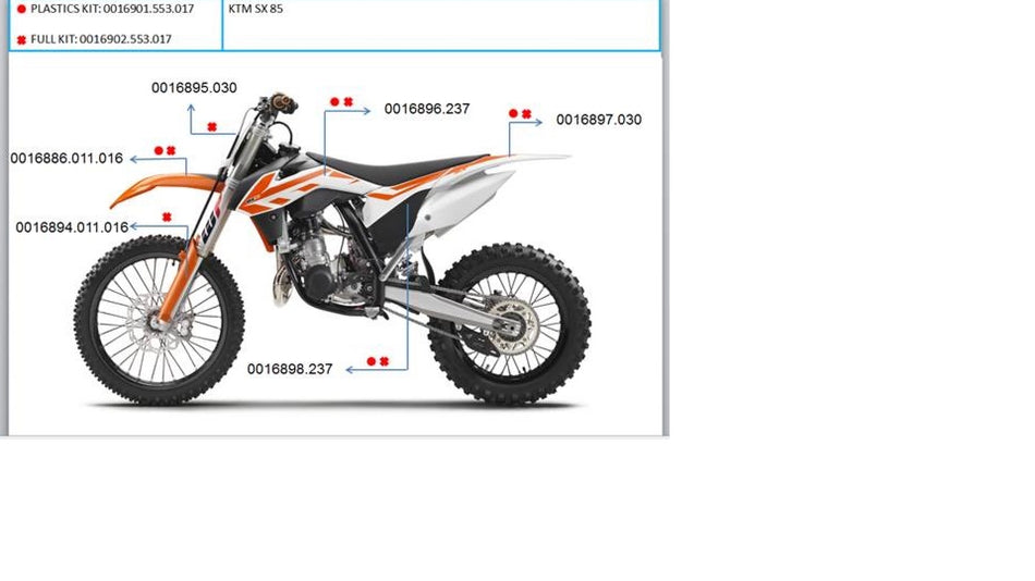 Plastový kit Acerbis pro KTM SX 85/13/17 replica 17