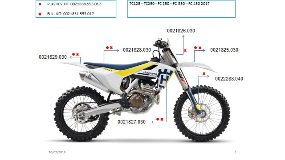 Spoilery Acerbis pro TC/FC ,TE/FE šedá