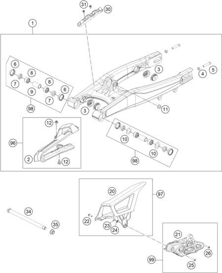 Výkres: 0490 KYVNÁ VIDLICE (SWINGARM)