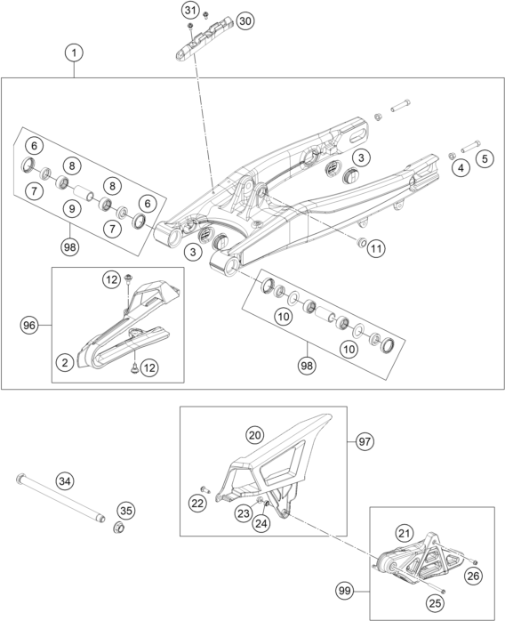 Výkres: 0490 KYVNÁ VIDLICE (SWINGARM)