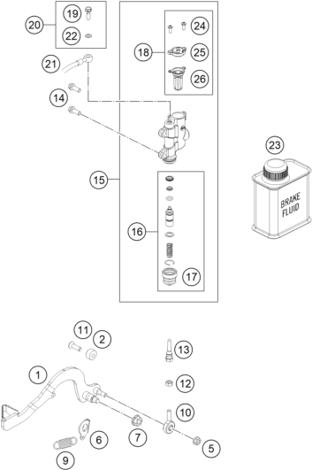 Výkres: 1330 OVLÁDÁNÍ ZADNÍHO BRZDY