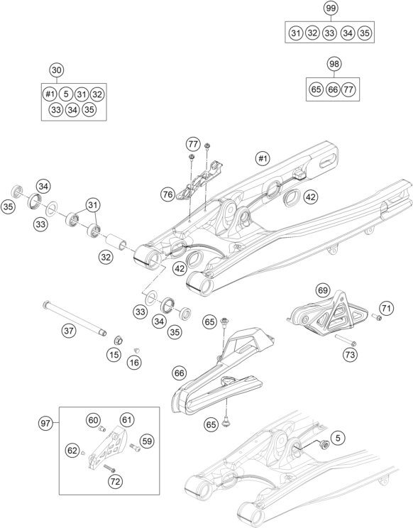Výkres: 0490 KYVNÁ VIDLICE (SWINGARM)