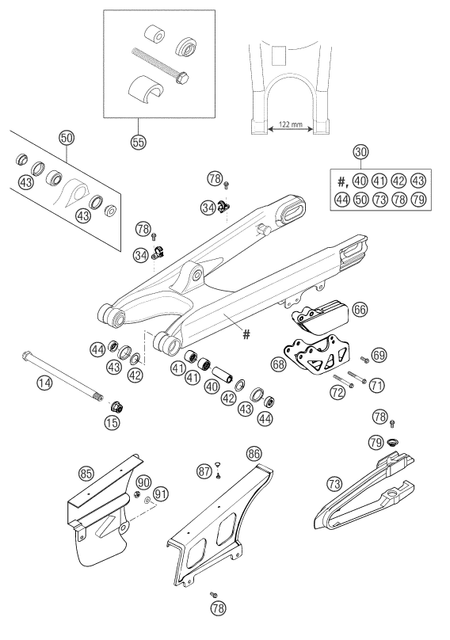 Výkres: 0490 KYVNÁ VIDLICE (SWINGARM)