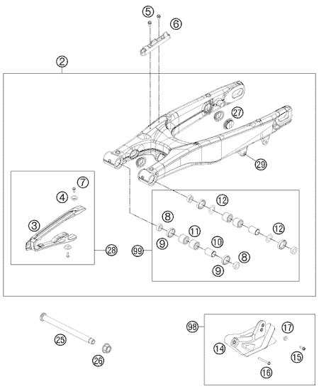 Výkres: 0490 KYVNÁ VIDLICE (SWINGARM)