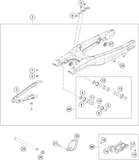 Výkres: 0490 KYVNÁ VIDLICE (SWINGARM)