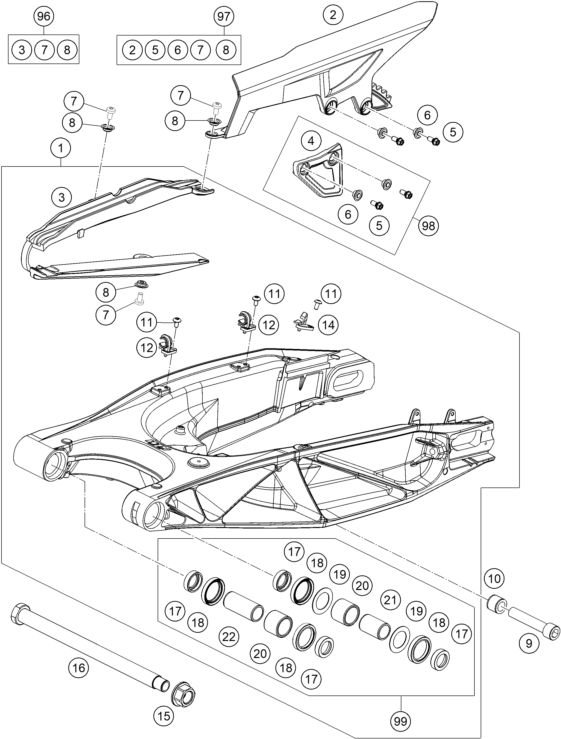 Výkres: 0490 KYVNÁ VIDLICE (SWINGARM)