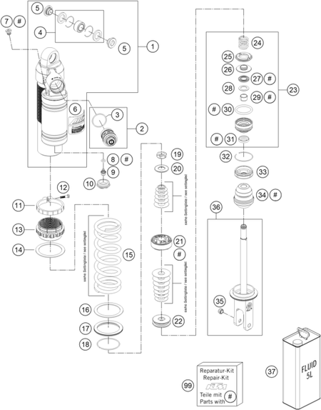 Výkres: 0430 ZADNÍ TLUMIČ ROZLOŽENÝ