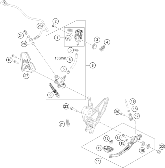 Výkres: 1330 OVLÁDÁNÍ ZADNÍHO BRZDY
