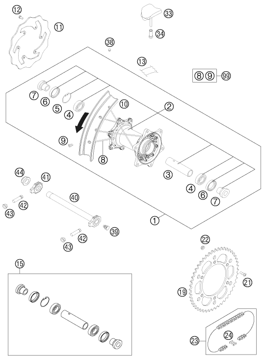 Výkres: 1010 ZADNÍ KOLO