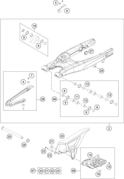Výkres: 0490 KYVNÁ VIDLICE (SWINGARM)