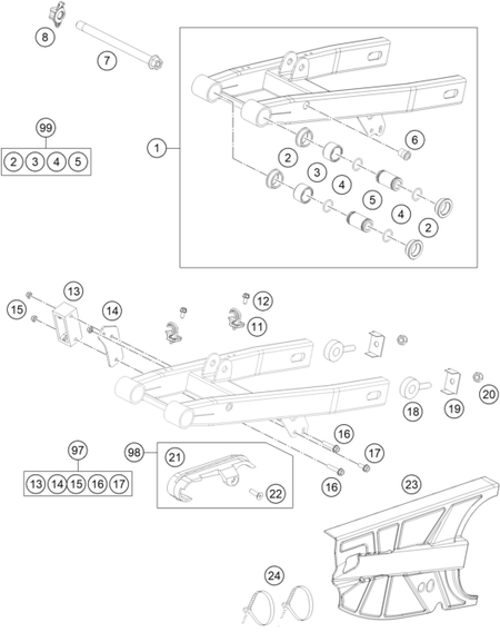 Výkres: 0490 KYVNÁ VIDLICE (SWINGARM)