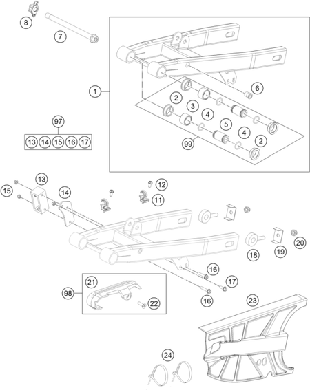Výkres: 0490 KYVNÁ VIDLICE (SWINGARM)