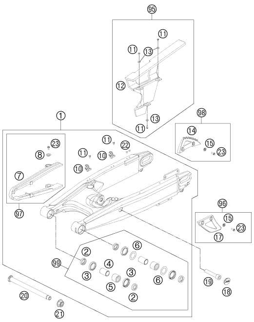 Výkres: 0490 KYVNÁ VIDLICE (SWINGARM)