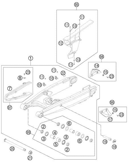 Výkres: 0490 KYVNÁ VIDLICE (SWINGARM)