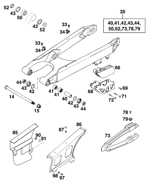 Výkres: 0490 KYVNÁ VIDLICE (SWINGARM)