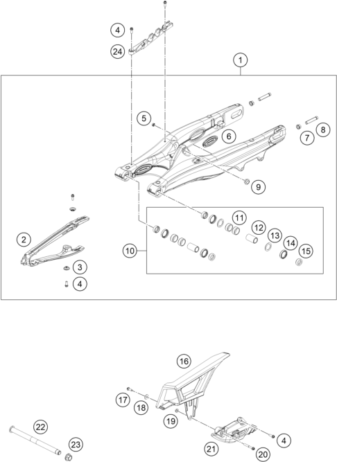 Výkres: 0490 KYVNÁ VIDLICE (SWINGARM)