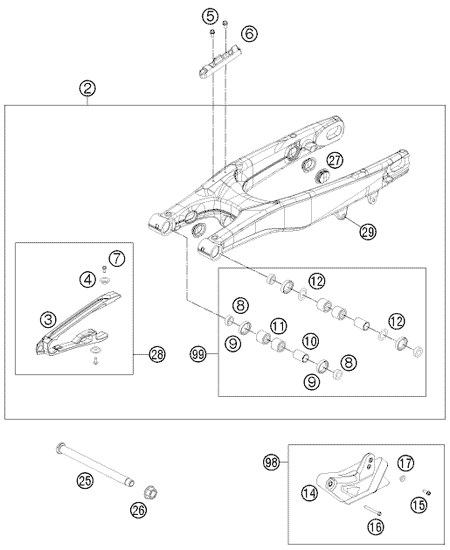 Výkres: 0490 KYVNÁ VIDLICE (SWINGARM)