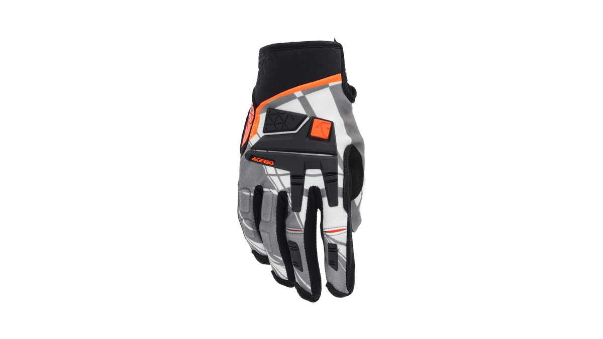 Rukavice ACERBIS CE na motokros a enduro šedá/oranž