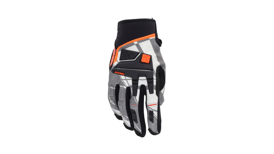 Rukavice ACERBIS CE na motokros a enduro šedá/oranž