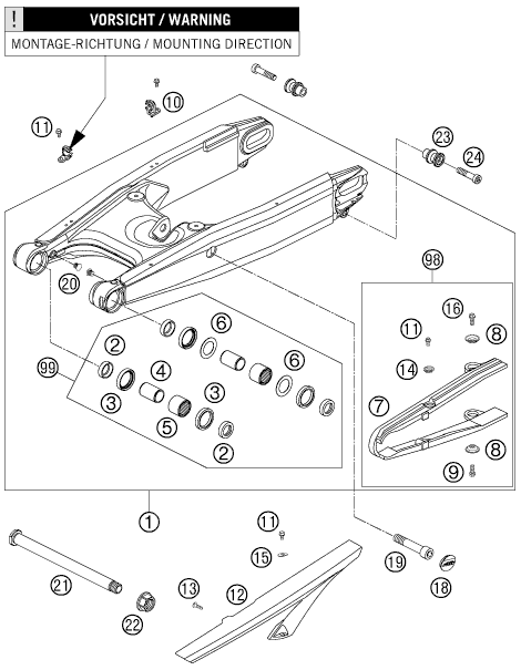 Výkres: 0490 KYVNÁ VIDLICE (SWINGARM)
