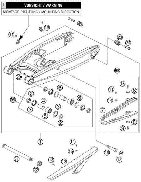 Výkres: 0490 KYVNÁ VIDLICE (SWINGARM)