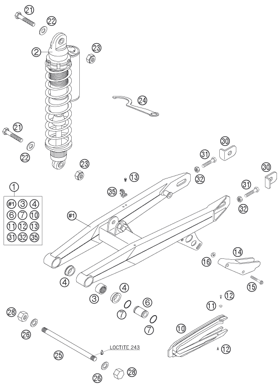 Výkres: 0490 KYVNÁ VIDLICE (SWINGARM)