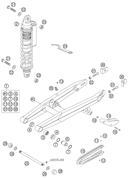 Výkres: 0490 KYVNÁ VIDLICE (SWINGARM)