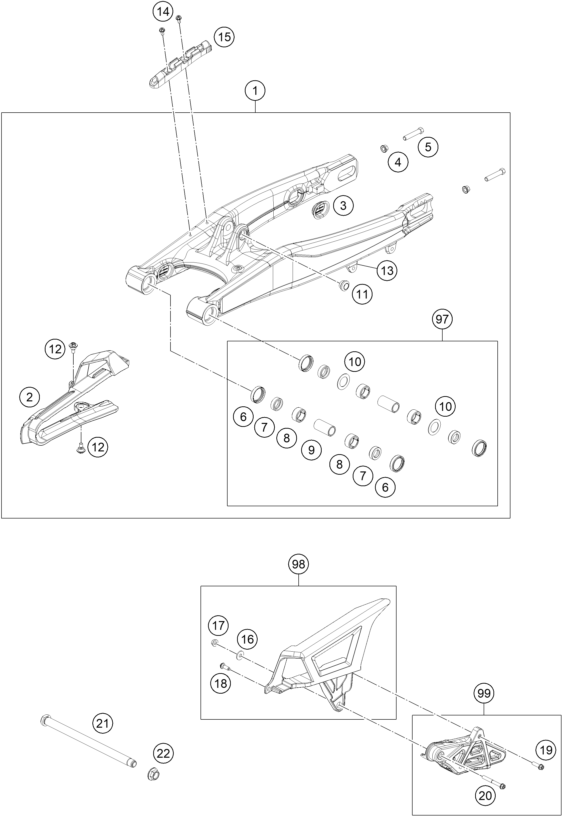 Výkres: 0490 KYVNÁ VIDLICE (SWINGARM)