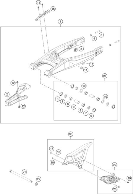 Výkres: 0490 KYVNÁ VIDLICE (SWINGARM)