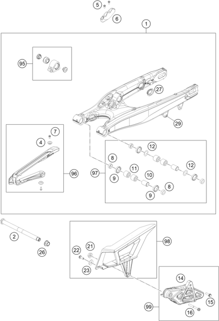 Výkres: 0490 KYVNÁ VIDLICE (SWINGARM)