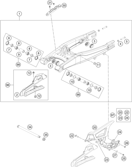 Výkres: 0490 KYVNÁ VIDLICE (SWINGARM)