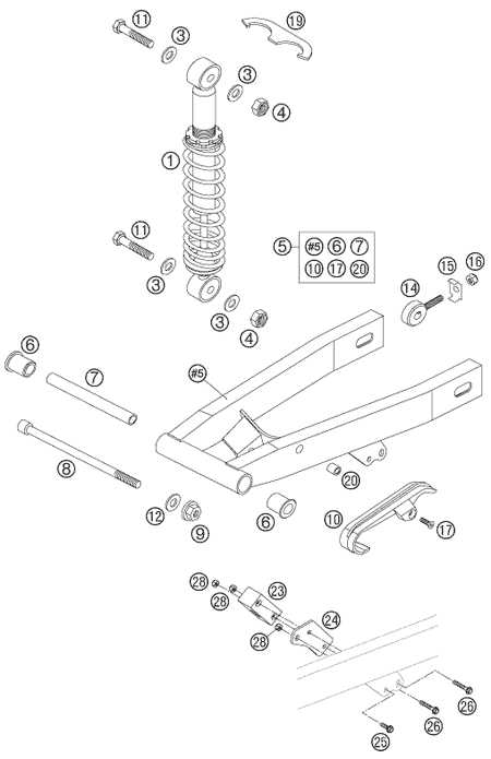 Výkres: 0490 KYVNÁ VIDLICE (SWINGARM)