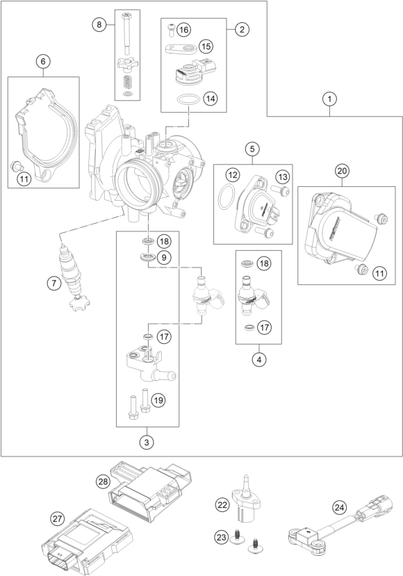 Výkres: 4110 ŠKRTICÍ KLAPKA (THROTTLE BODY)