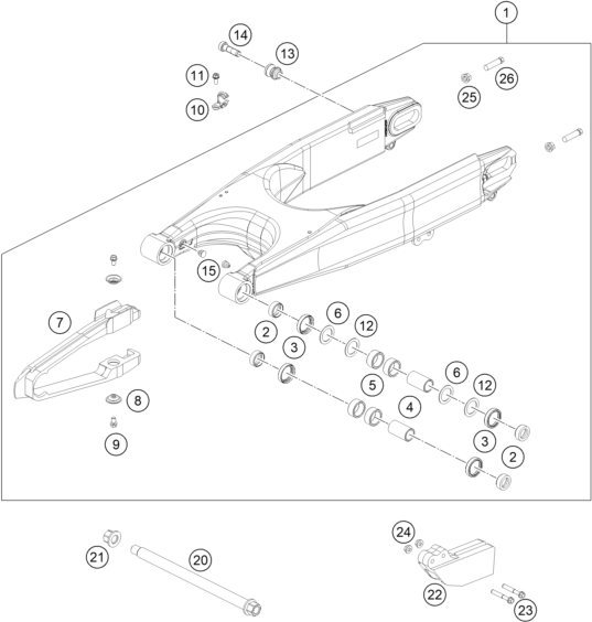 Výkres: 0490 KYVNÁ VIDLICE (SWINGARM)
