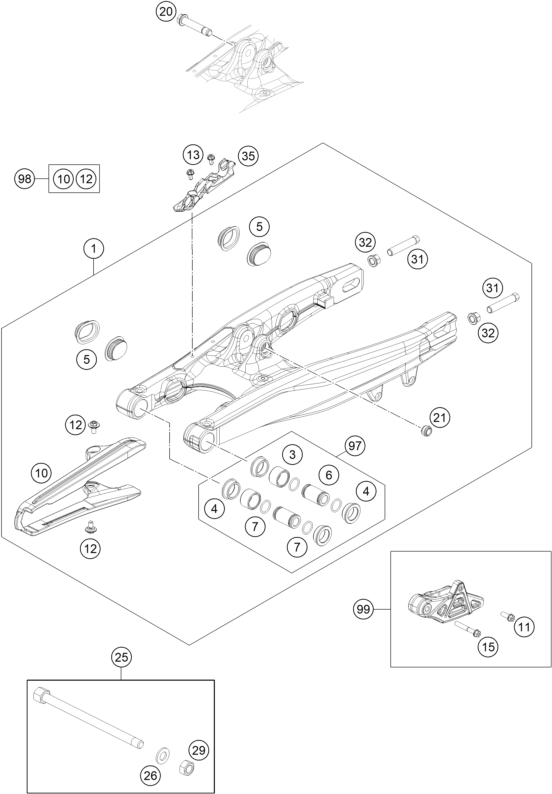 Výkres: 0490 KYVNÁ VIDLICE (SWINGARM)
