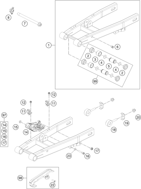 Výkres: 0490 KYVNÁ VIDLICE (SWINGARM)
