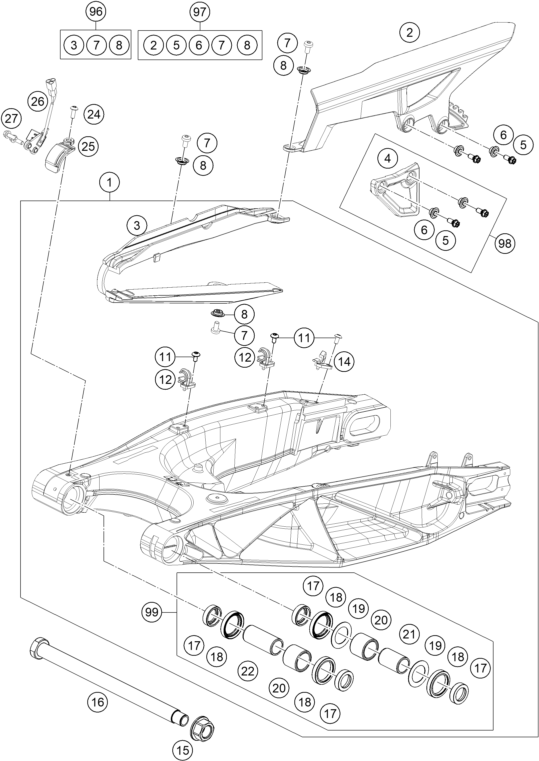 Výkres: 0490 KYVNÁ VIDLICE (SWINGARM)