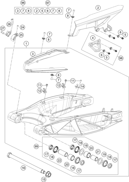 Výkres: 0490 KYVNÁ VIDLICE (SWINGARM)