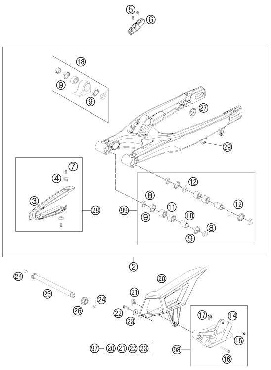 Výkres: 0490 KYVNÁ VIDLICE (SWINGARM)