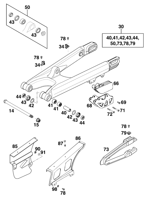 Výkres: 0490 KYVNÁ VIDLICE (SWINGARM)